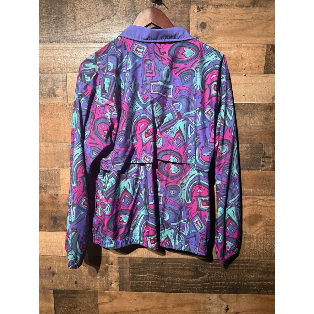 Vintage 80s 90s Multicolored Patterned Reebok Full Zip Windbreaker Jacket Y2K - Picture 2 of 9